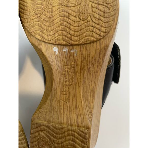 Alegria Size 36 (Approx US 6-6.5) Floral Embroidered Black Sandals Heels Wooden - Picture 9 of 9